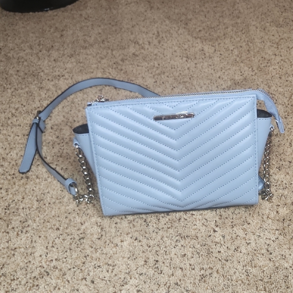 Elegant Light Blue Quilted Women's Bag